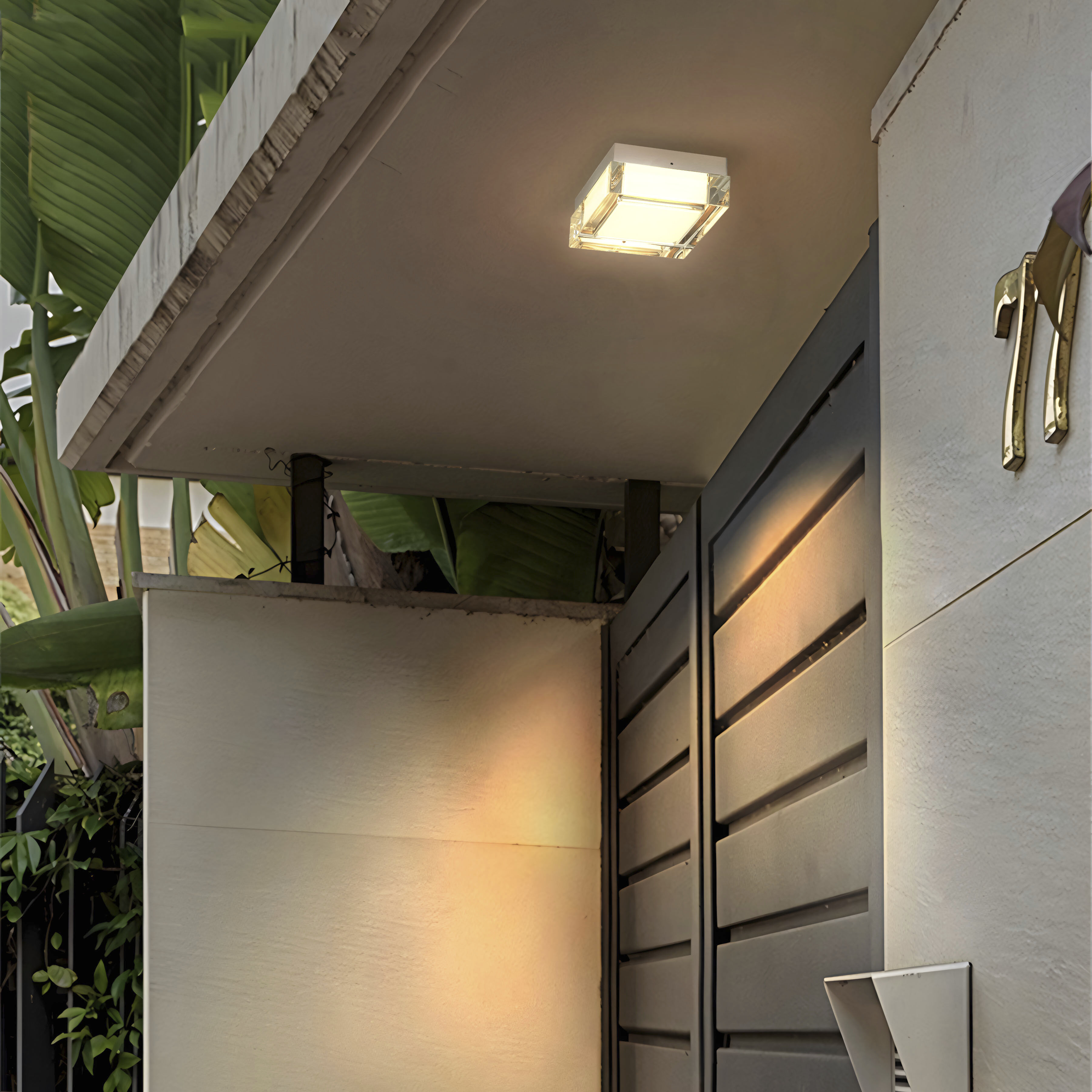 Box LED 5 inch Brushed Stainless Steel Outdoor Flush Mount